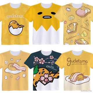 กระเป๋าเป้ในสต็อกในกรุงเทพ☃✷ไข่แดงพี่ชายขี้เกียจไข่ไข่อ่อนแอぐでたま gudetama นิเมชั่นเสื้อยืดแขนสั้นอุปกรณ์ต่อพ่วงชุดแ