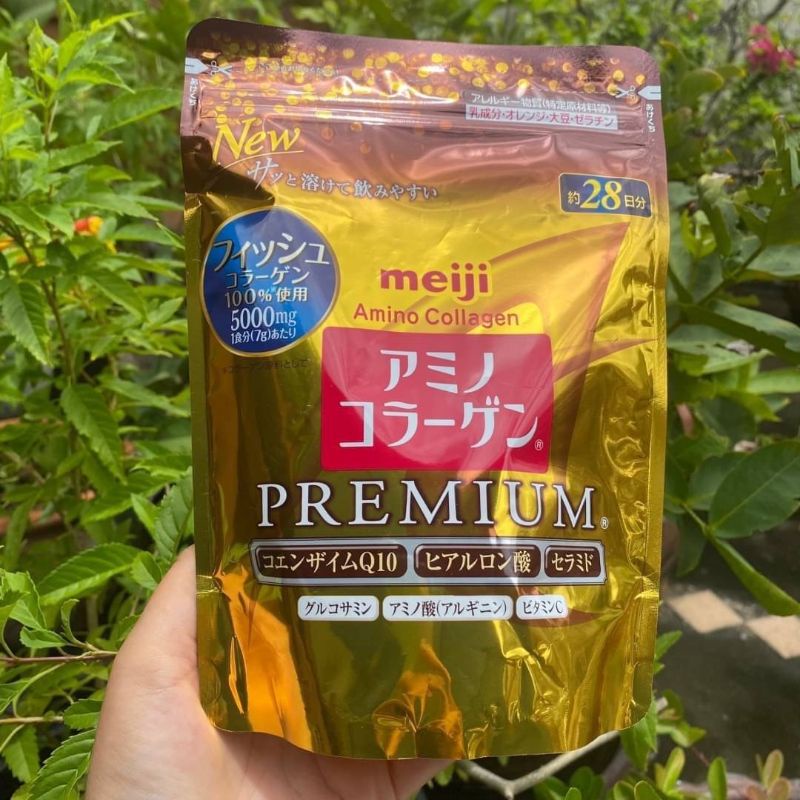 Meiji Amino Collagen+ CoQ10 &amp; Rich Extract Dietary Supplement Product 196g.