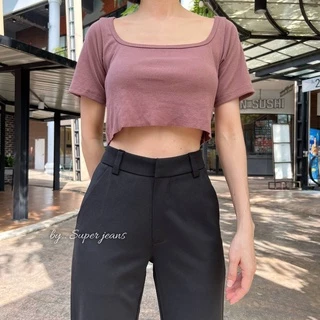 กางเกงขาตรงผ้าโรเชฟ " รุ่นตะขอ " ใส่สบายไม่รัดขา