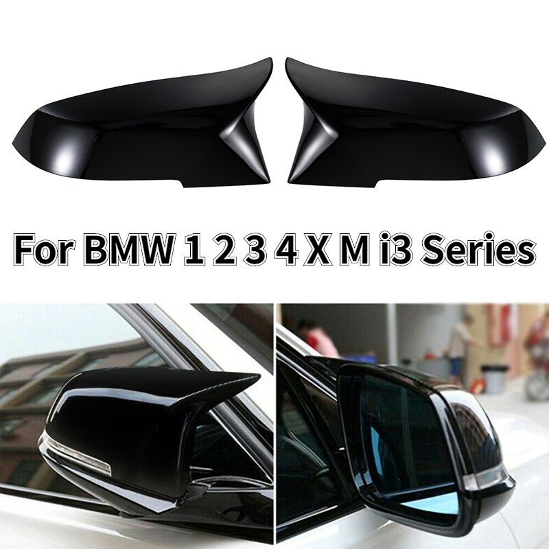 LY สําหรับ BMW Series 1 2 3 4 XM F20 F22 F30 F31 F32 F33 F36 F34 F35 กระจกมองหลังกรณีหมวกคาร์บอนสีดํ