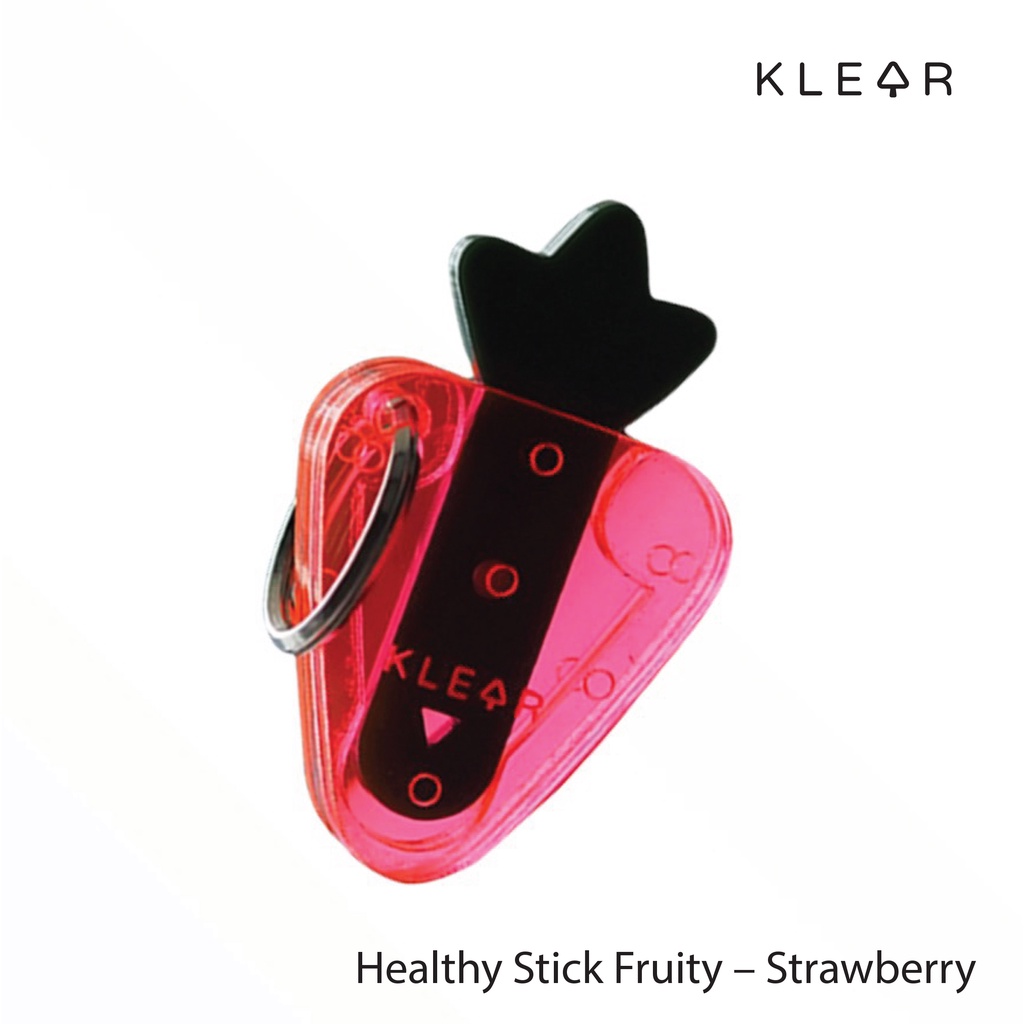 KlearObject Healthy Stick Fruity-Strawberry ที่กดปุ่มอนามัย ที่กดลิฟท์ ATM แท่งกดปุ่มอะคริลิค พวงกุญแจ รูปสตรอว์เบอร์รี่