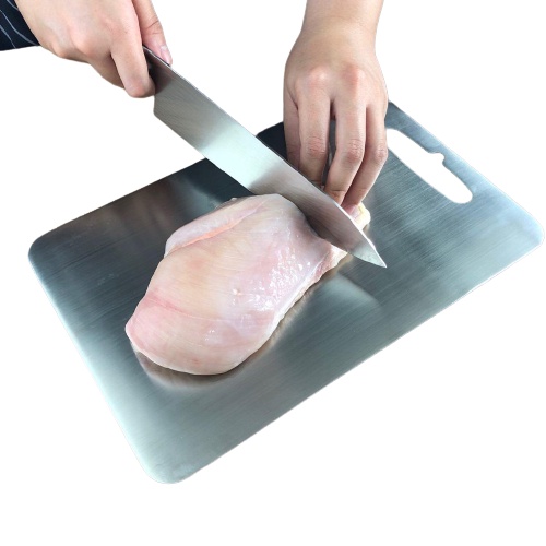 TwinFishเขียงสแตนเลส เกรด304 24.5ซม.x36ซม.x2มม.แข็งแรง ทนทาน ไม่สะสมเชื้อโรค รหัสCBSS-M