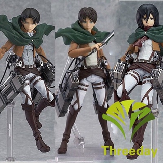 【 Ready Stock】ฟิกเกอร์ Attack On Titan Levi Mikasa Eren Ackerman ของเล่นสําหรับเด็กและผู้ใหญ่