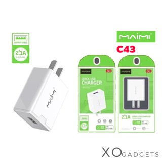 MAIMI C43 หัวชาร์จบ้าน 2.1A/1USB หัวชาร์จ (โรงงานผลิตเดียวกันกับremax)