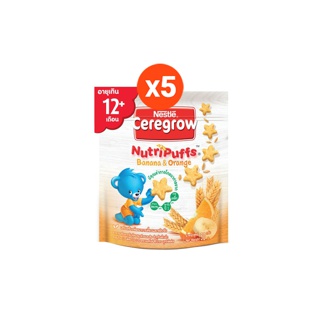 โปรโมชั่น : NESTLE CEREGROW NUTRIPUFFS เนสท์เล่ ซีรีโกรว นูทริพัพฟ์ส อาหารเสริมธัญพืช ผสมกล้วยและส้ม 50 กรัม x5