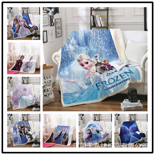 ผ้าห่มขนแกะนุ่มลายการ์ตูน Frozen สําหรับเด็ก