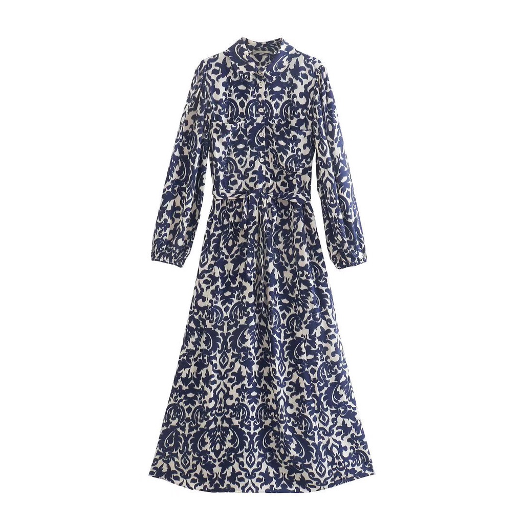 แฟชั่นสันทนาการชุดเดรสพิมพ์ลายป่าหลวม 1429