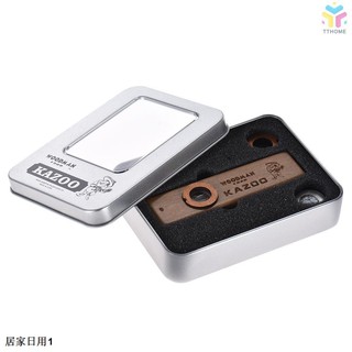 t &amp; wooden kazoo เครื่องดนตรีอูคุเล่กีตาร์ไม้ harmonica พร้อมกล่องโลหะ（ขายล่วงหน้า）