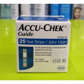 แผ่นตรวจวัดระดับน้ำตาลในเลือด Accu-Chek Strip Guide 25 ชิ้น