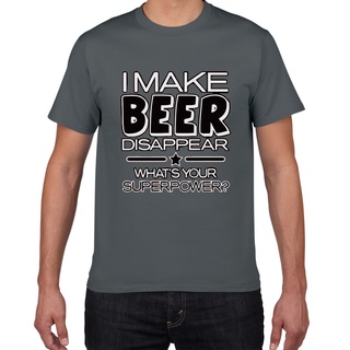 เสื้อยืด ผ้าฝ้าย พิมพ์ลาย I Make Beer Disappear Whats Your Superpower สไตล์ฮาราจูกุ สําหรับผู้ชายS-5XL