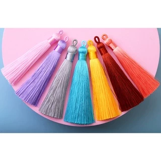 9 ซม.DIY รถตกแต่งบ้านโพลีเอสเตอร์ผ้าไหมพู่ผ้าฝ้าย Tassels Trim สําหรับเย็บผ้าม่านอุปกรณ์เสริม