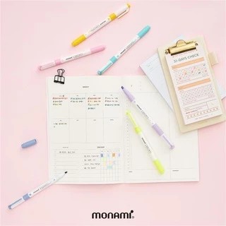 Monami ปากกาเน้นข้อความ เอสเซ็นติ รุ่น 2 หัว Essenti Twin