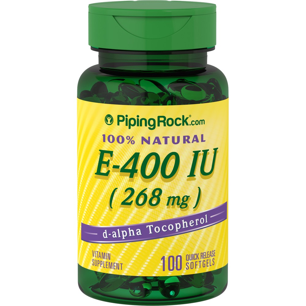 วิตามิน E ธรรมชาติ 100, 400 IU, 100 ซอฟต์เจลแบบปล่อยตัวยาเร็ว Vitamin