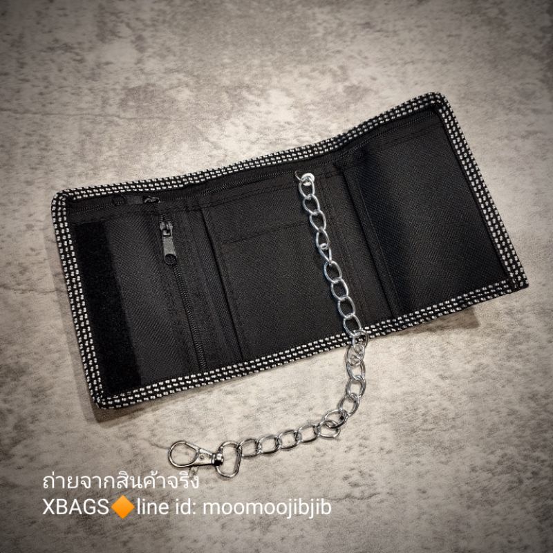 WL3F Eagle mix กระเป๋า3พับใบเล็ก พร้อมโซ่สีเงิน มีช่องใส่เหรียญ