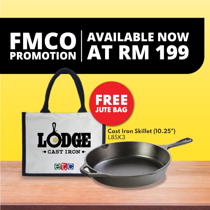 FMCO - Lodge Cast Iron Skillet (10.25"/26.04cm) [ฟรีกระเป๋าปอกระเจา Lodge] L8SK3