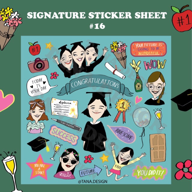 จัดส่งสินค้าอีกครั้งวันที่24/09/69[Tana.design] Sticker no.16/1 (congrats women)