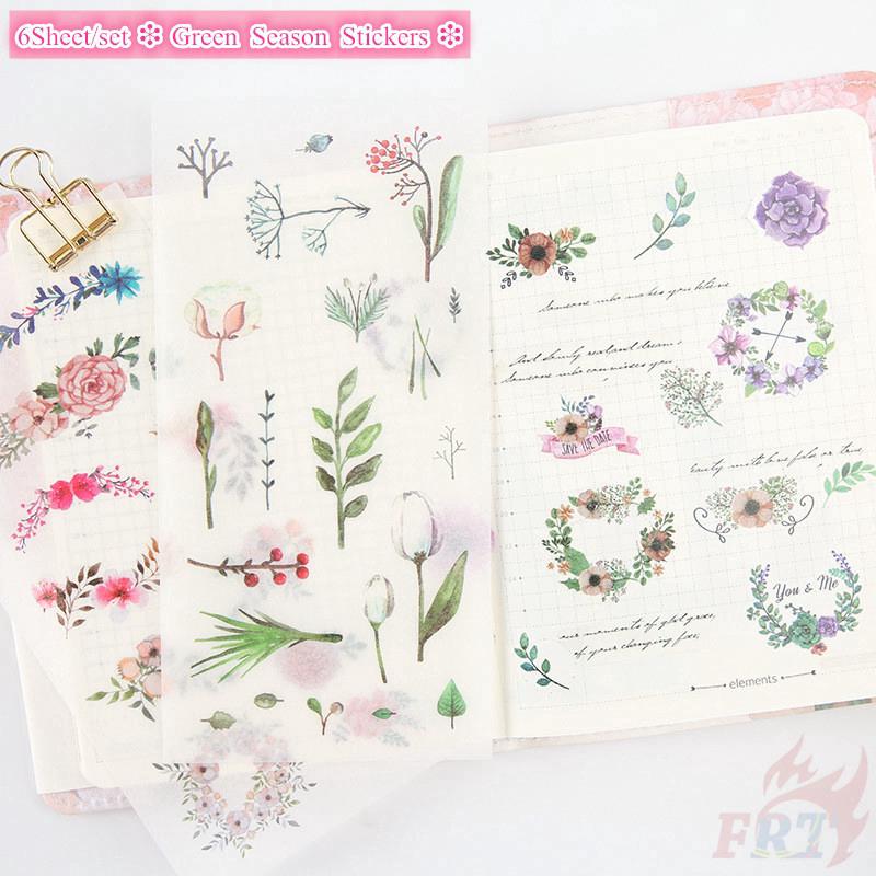 ❉ Green Season สติ๊กเกอร์ ❉ 6Sheet/set DIY Diary Scrapbooking Decals สติ๊กเกอร์