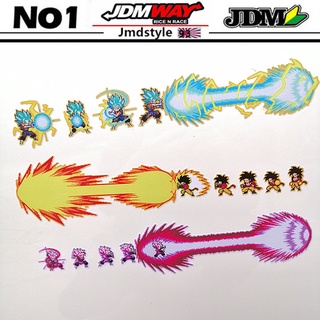 สติกเกอร์ไวนิล ลายการ์ตูนอนิเมะ Dragon Ball Z JDM สําหรับติดตกแต่งหน้าต่าง 1 คู่ 2 ชิ้น