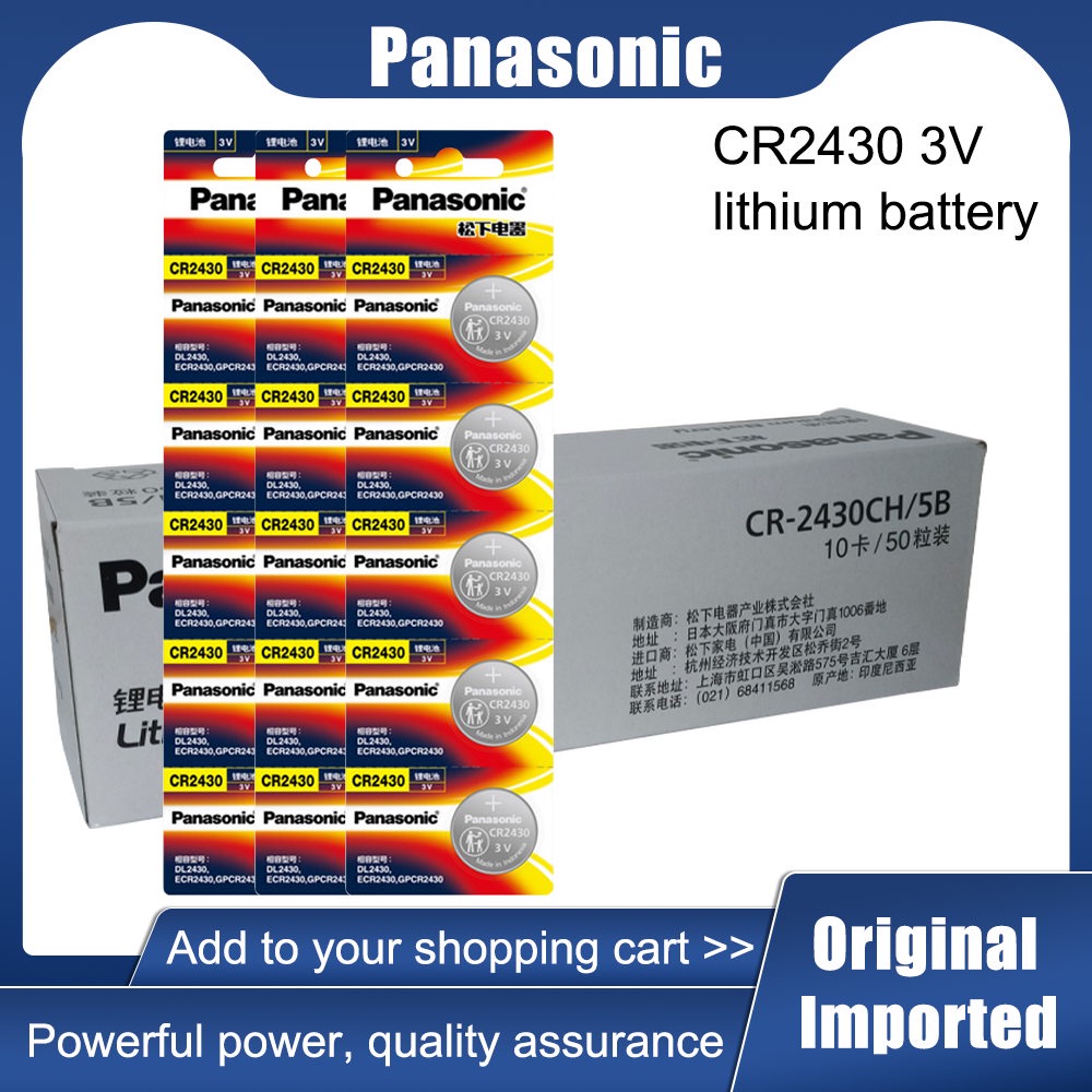 Panasonic CR2430 Button Batteries DL2430 BR2430 KL2430 Cell Coin Lithium Battery 3V CR 2430 For Calc