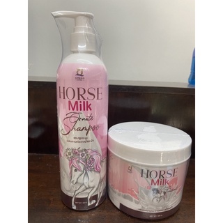 Set ทรีทเม้นท์นมม้า แชมพูนมม้า Horse Milk