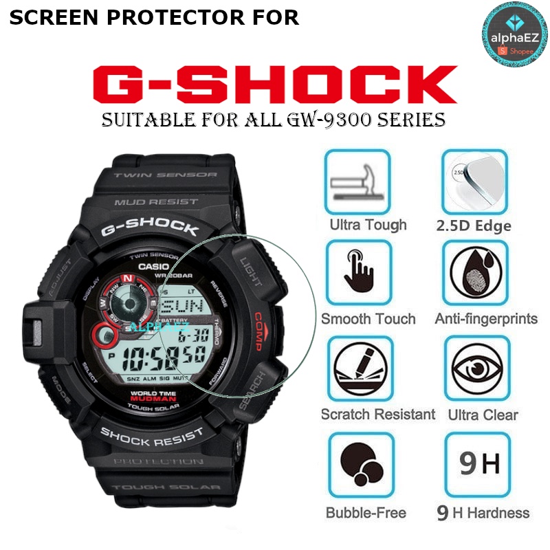 Casio G-Shock G-9300 GW-9300 GW-9301 Mud-Man Series 9H Watch Screen Protector Cover Tempered Glass Scratch Resist