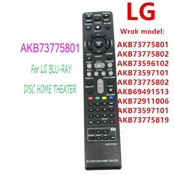 แอลจี ลูกชาย73775801/AKB73775819 Uesd For LG  Blu-ray โฮมเธียเตอร์รีโมทคอนโทรลสําหรับ BH5140 BH5140S