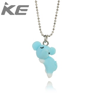 Handmade soft pottery elephant three-dimensional realistic animal necklace pendant female for