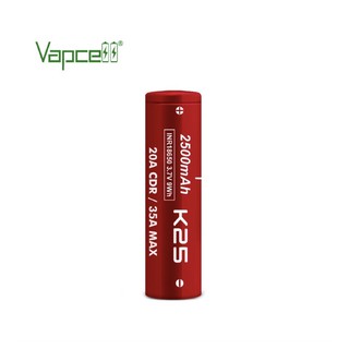 Vapcell K25 2500mAh 3.7V 20A CDR/35A MAX 1 ก้อน