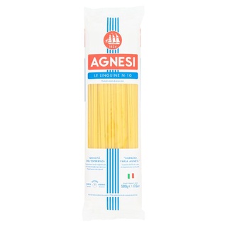 🔥ดีสุดๆ!! แอคเนซี ลินกวินี พาสต้าเส้นแบน เบอร์ 10 500กรัม Agnesi No.10 Linguine 500g