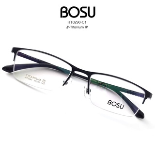 กรอบแว่นตา  BOSU  รุ่น HT0290 สีดำ วัสดุ Titanium น้ำหนักเบา ใส่สบาย