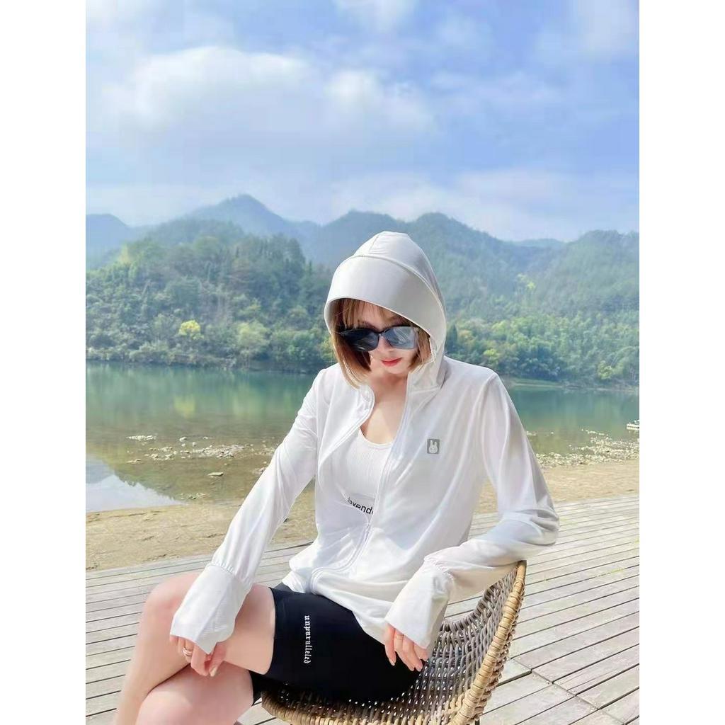 เสื้อกันแดด เสื้อกันแดดพร้อมส่วนปิดใบหน้า เสื้อคลุมกันแดด  เนื้อผ้านิ่มบางและระบายอากาศได้บางเฉียบป้องกันแสง T-01 - รูปที่ 7