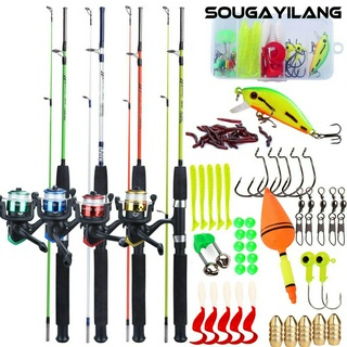 Sougayilang Fishing Rod and Fishing Reel Set Portable with A Box of Fishing Accessories Outdoor Sports Easy To Carry A Full Set of Fishing