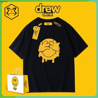 Korean เสื้อยืดขายดีที่สุด ใหม่ เสื้อยืดแขนสั้น พิมพ์ลาย Drew Star With The Same Smiling Face สีขาว แฟชั่นฤดูร้อน