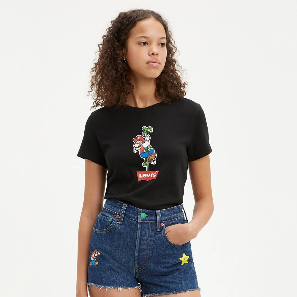 Levi's เสื้อยืดหญิง ลีวายส์มาริโอ้ LEVI’S® X SUPER MARIO™ คอลเลคชั่นสุดพิเศษ สินค้าลิขสิทธิ์ รับประก