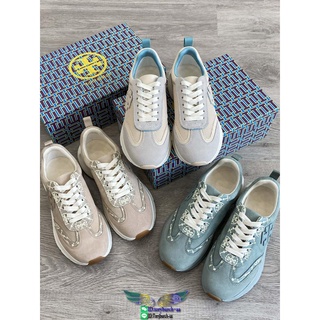 Tory burch lace-up panel vintage platform sneaker suede athletic skateboard shoes tennis footwear