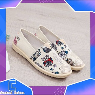 Central Online รุ่นS008 รองเท้าผ้าใบแบบสวม ทรงสลิปออน ลายทางเล็ก แนวเรียบๆ ทรงคลาสสิค Slip on น่ารักสไตล์ญี่ปุ่น