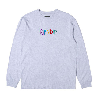 SLUM LTD - RIPNDIP EMB Logo LS Heather Grey