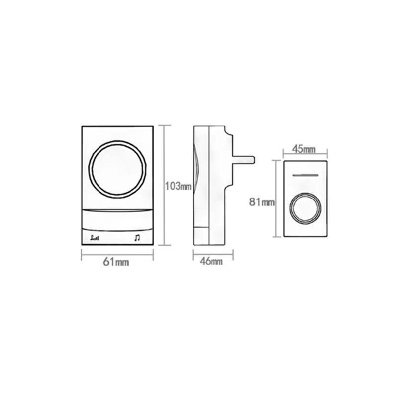 กริ่งประตูไร้สายดิจิตอล ระยะ300เมตร กันน้ำ 45ริงโทน เสียงดังชัดเจน ติดตั้งง่ายไม่ต้องเดินสายไฟให้ยุ่งยาก 1กด2ตัวรับ - รูปที่ 7