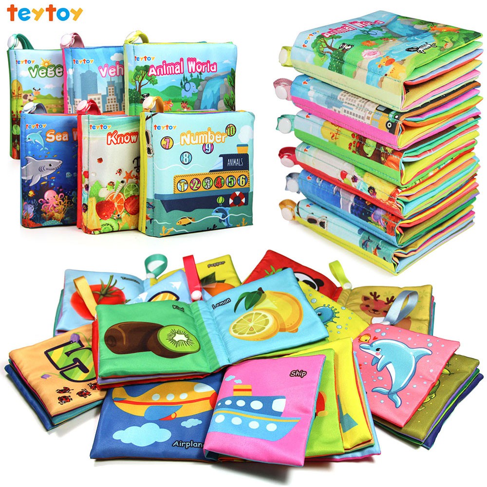 newproduct promotion ○TEYTOY 6pcs/Set Soft Baby Books Creative Sound Enlightenment Toys for Baby Kids