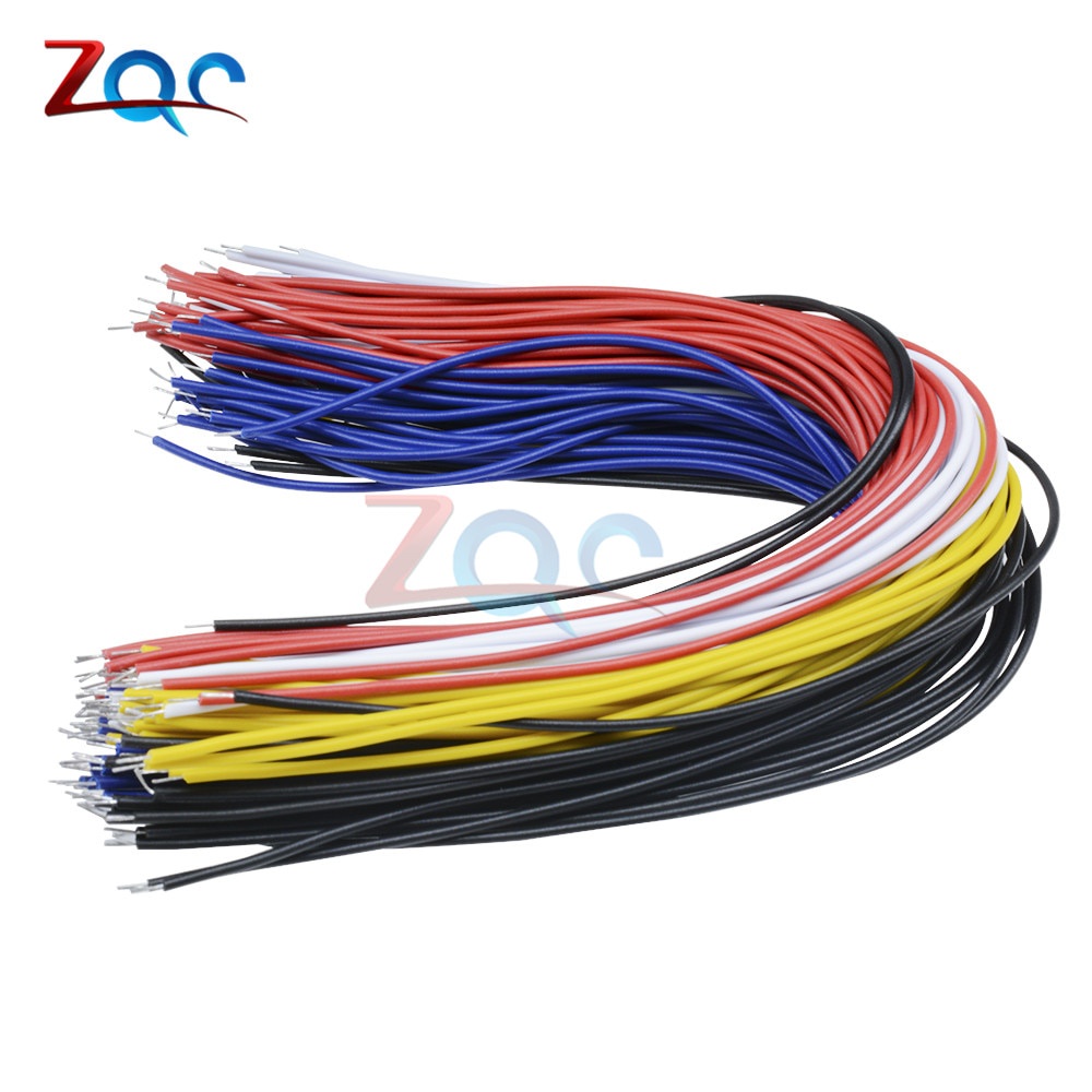100pcs/lot Tin-Plated Breadboard PCB Solder Cable 26AWG 20 ซม.Fly Jumper Wire Cable Tin Conductor Wires 1007-26AWG Connector Wire
