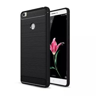 Xiaomi Mi MAX Rugged Armor Carbon Fiber Texture Brushed Soft TPU Case