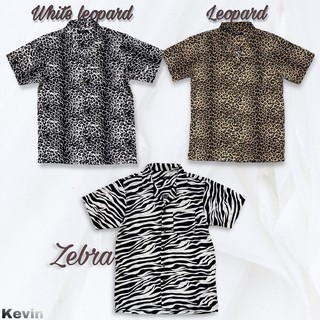 แหล่งขายและราคาเสื้อฮาวายลายเสือและม้าลาย M-XXXL animal printed cuba collar shirtอาจถูกใจคุณ