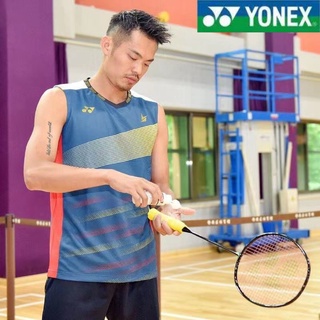 Yonex Lindan ชุดเสื้อกีฬาแบดมินตัน แขนกุด ระบายอากาศ แบบแห้งเร็ว สําหรับผู้ชาย และผู้หญิง