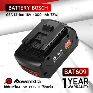 Battery Bosch 18V 4.0Ah มีไฟ LED แบตลิเธียม แบตเตอรี่ลิเธียมอิออน แบตเตอรี่ BAT609 BAT609G BAT610 BAT610G BAT612