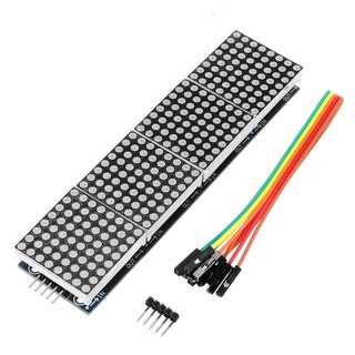 MAX7219 Dot Matrix บอร์ดโมดูล วงจร LED 4 in 1 PIC Pi ARM + สายเคเบิ้ล 5Pin 20ซม.