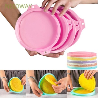 NEEDWAY Round Pizza Mould Layered Baking Pan Rainbow Cake Mold Bakeware Tray Fondant Silicone Non-Stick Desserts Baking Tool