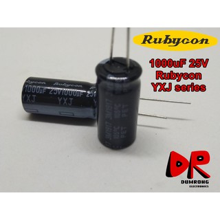 (5 ชิ้น) 1000uF 25V capacitor ตัวเก็บประจุ Rubycon YXJ high frequency low resistance long life