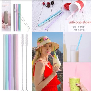 Silicone Straw หลอดดูดน้ำซิลิโคนแบบตรง