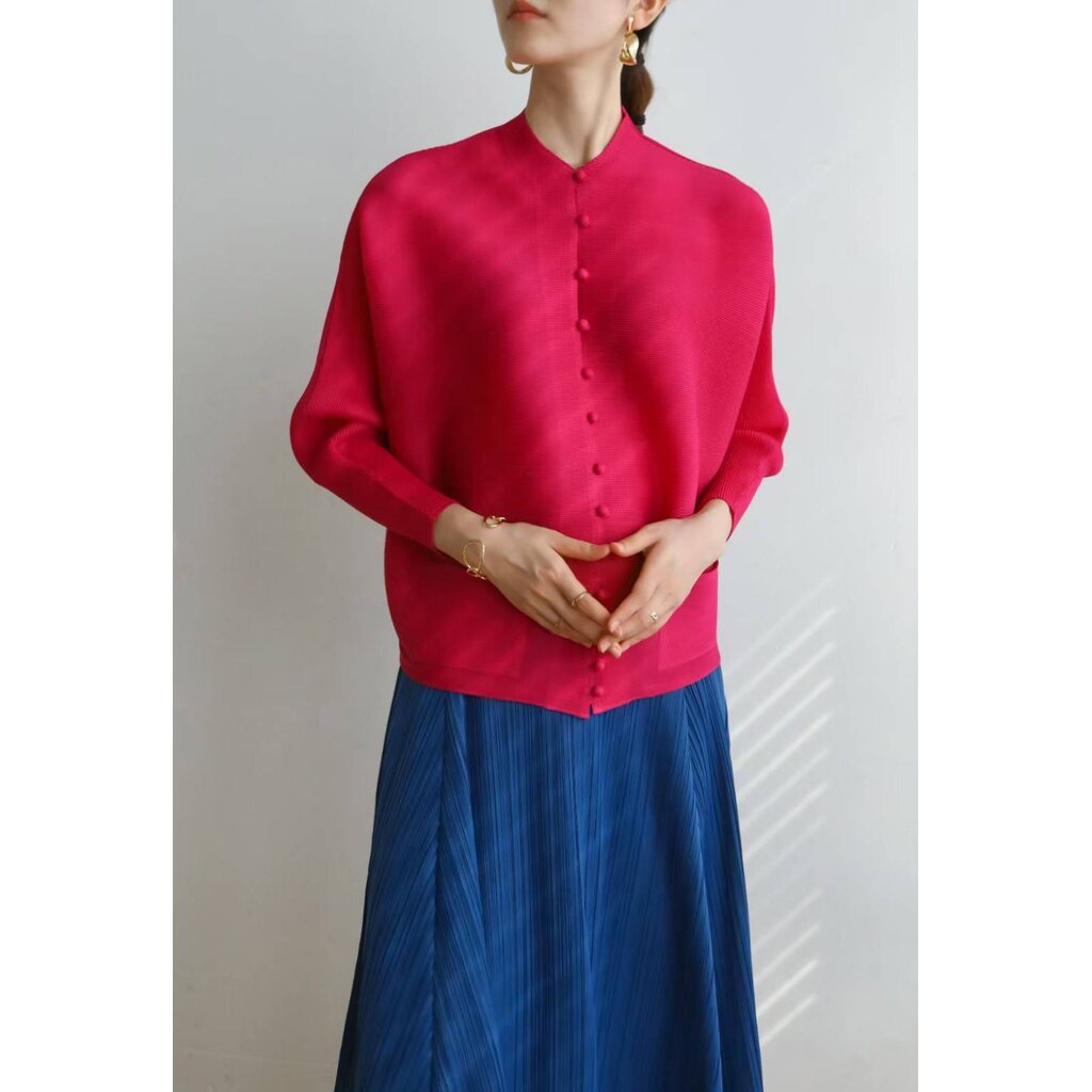Restock!! 2MUAY BASIC รุ่น GJO2066 เสื้ออัดพลีทงานคุณภาพ BUTTON FRONT PLEATED TOP 17สี FREE SIZE