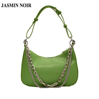 Jasmin Noir กระเป๋าสะพายไหล่ หนัง PU แต่งสายโซ่ สําหรับผู้หญิง